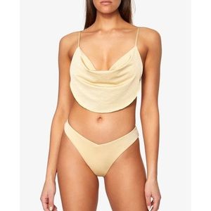Weworewhat metallic gold bikini